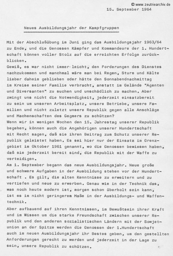 Cronik der Kampfgruppe des VEB Möbelkombinats Möbelkombinates Zeulenroda Zeutrie Zeu Trie Kampfgruppen der Betriebe der DDR