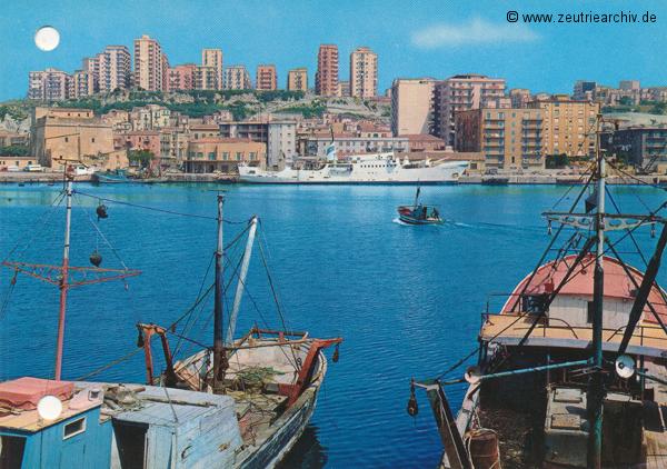 Kartengrüße der Besatzung der MS "Zeulenroda" Porto Empedocle Italien