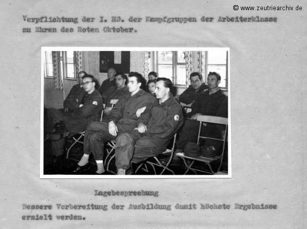 Überblick über die Weiterführung des sozialistischen Wettbewerbes zu Ehren des 50. Jahrestages der Großen Sozialistischen Oktoberevolution im VEB Ostthüringer Möbelwerke ZEU - TRIE.