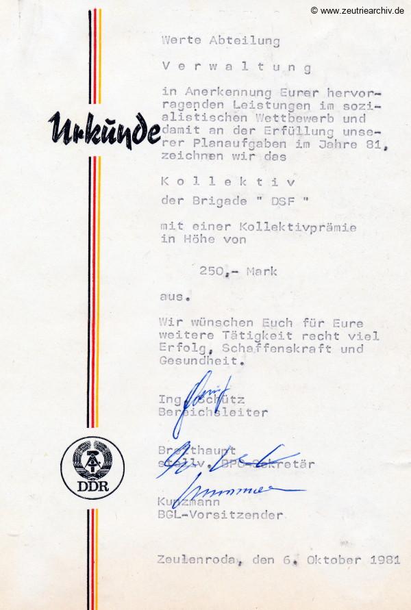 Brigadebuch 3 DWB3 der VEB Metallweberei Neustadt Orla Betriebsteil Zeulenroda DDR