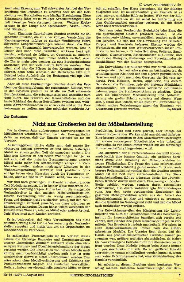 Industrieladen Berlin Zeutrie Möbel Zeulenroda DDR Presseinformationen Herbert Heintze