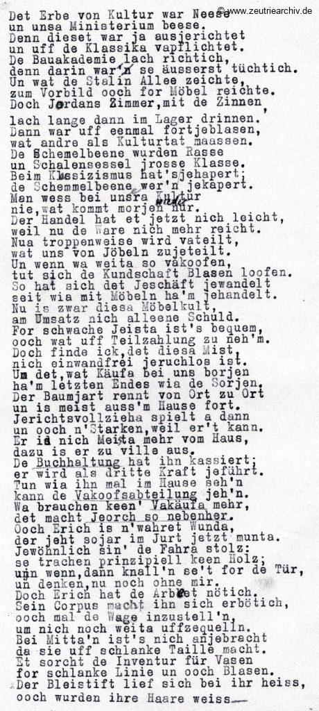Industrieladen Berlin Zeutrie Möbel Zeulenroda DDR Weihnachten 1957
