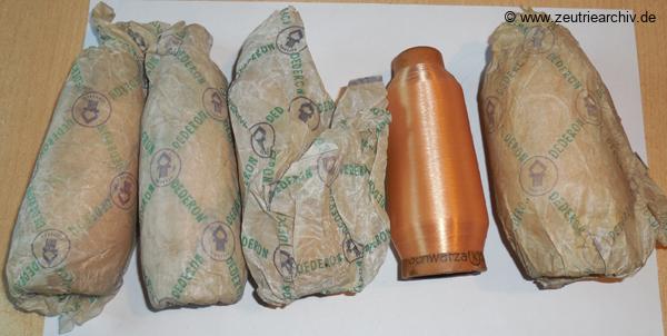 DWLOSE Typenschilder Spulen Verpackung des VEB Metallweberei Neustadt Orla Betriebsteil Zeulenroda Baderschneider Lenzner DDR heute Zeuro Zeutrie Möbel