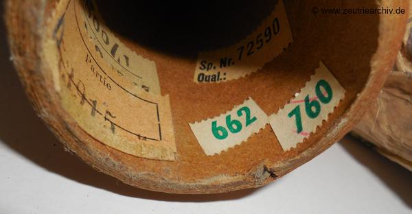 DWLOSE Typenschilder Spulen Verpackung des VEB Metallweberei Neustadt Orla Betriebsteil Zeulenroda Baderschneider Lenzner DDR heute Zeuro Zeutrie Möbel