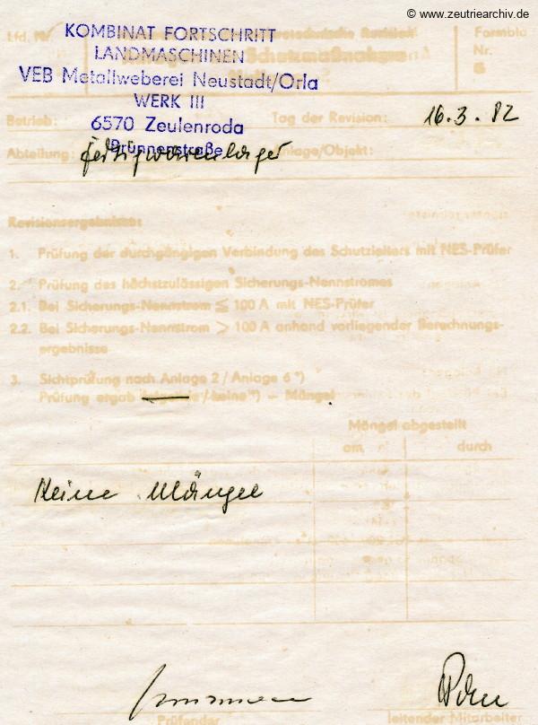 Ordner Trafostation des VEB Metallweberei Neustadt Orla Betriebsteil Zeulenroda Baderschneider Lenzner DDR heute Zeuro Zeutrie Möbel
