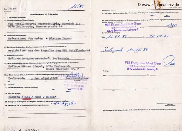 Ordner DWO12 Heizung des VEB Metallweberei Neustadt Orla Betriebsteil Zeulenroda Baderschneider Lenzner DDR heute Zeuro Zeutrie Möbel