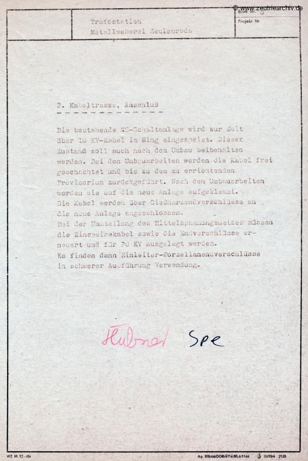 Ordner DWO13 Projekt Trafostation des VEB Metallweberei Neustadt Orla Betriebsteil Zeulenroda Baderschneider Lenzner DDR heute Zeuro Zeutrie Möbel