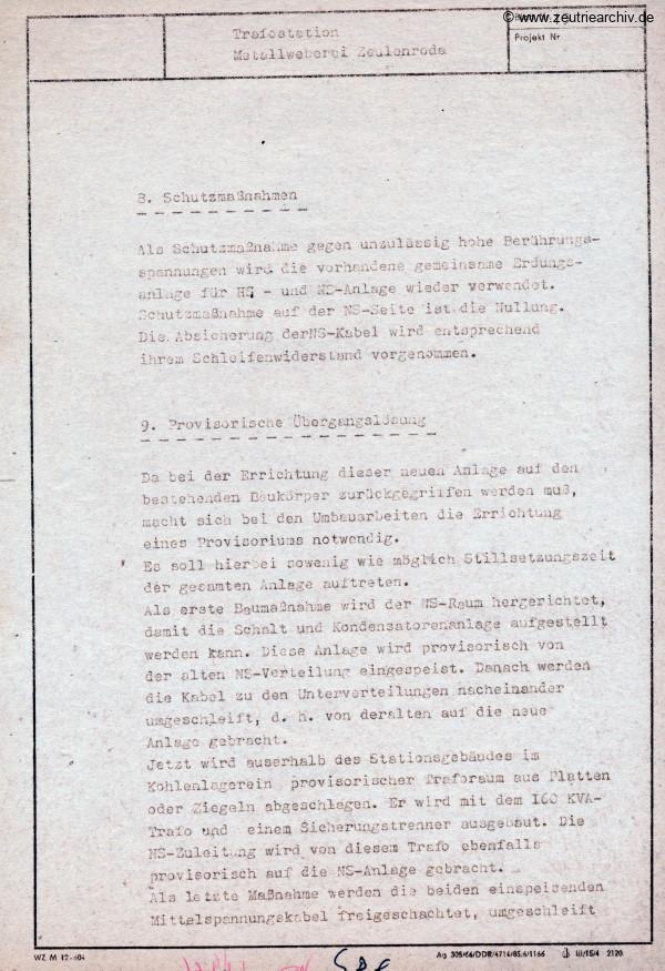 Ordner DWO13 Projekt Trafostation des VEB Metallweberei Neustadt Orla Betriebsteil Zeulenroda Baderschneider Lenzner DDR heute Zeuro Zeutrie Möbel