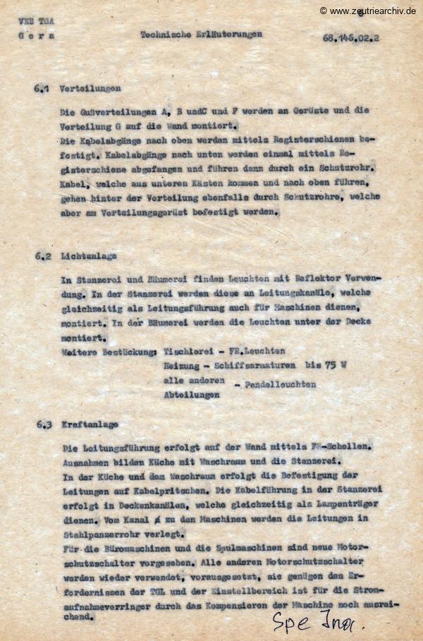Ordner Licht und Kraftanlage des VEB Metallweberei Neustadt Orla Betriebsteil Zeulenroda Baderschneider Lenzner DDR heute Zeuro Zeutrie Möbel