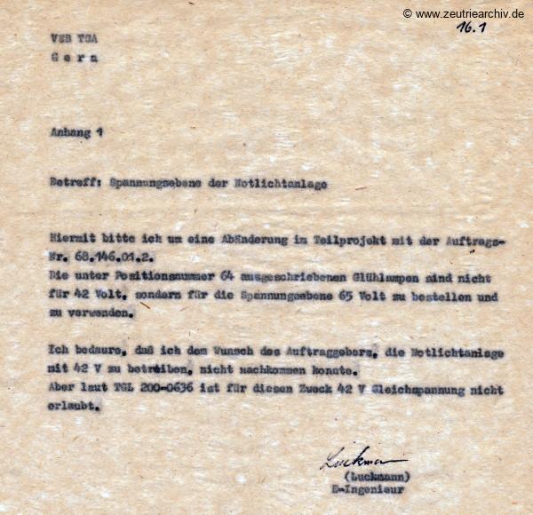 Ordner Licht und Kraftanlage des VEB Metallweberei Neustadt Orla Betriebsteil Zeulenroda Baderschneider Lenzner DDR heute Zeuro Zeutrie Möbel