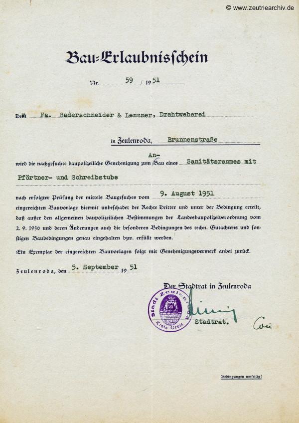 Ordner DWO21 diverse Dokumente 3. Reich und DDR des VEB Metallweberei Neustadt Orla Betriebsteil Zeulenroda Baderschneider Lenzner DDR heute Zeuro Zeutrie Möbel