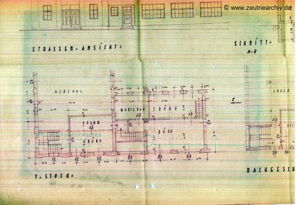 Ordner Zeichnungen Baupläne des VEB Metallweberei Neustadt Orla Betriebsteil Zeulenroda Baderschneider Lenzner DDR heute Zeuro Zeutrie Möbel