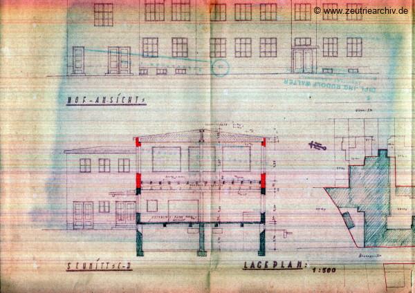 Ordner Zeichnungen Baupläne des VEB Metallweberei Neustadt Orla Betriebsteil Zeulenroda Baderschneider Lenzner DDR heute Zeuro Zeutrie Möbel