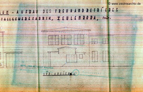 Ordner Zeichnungen Baupläne des VEB Metallweberei Neustadt Orla Betriebsteil Zeulenroda Baderschneider Lenzner DDR heute Zeuro Zeutrie Möbel