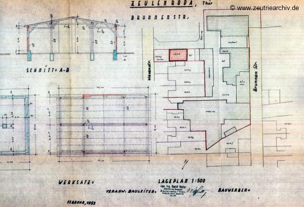 Ordner Zeichnungen Baupläne des VEB Metallweberei Neustadt Orla Betriebsteil Zeulenroda Baderschneider Lenzner DDR heute Zeuro Zeutrie Möbel