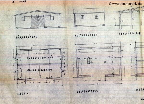 Ordner Zeichnungen Baupläne des VEB Metallweberei Neustadt Orla Betriebsteil Zeulenroda Baderschneider Lenzner DDR heute Zeuro Zeutrie Möbel